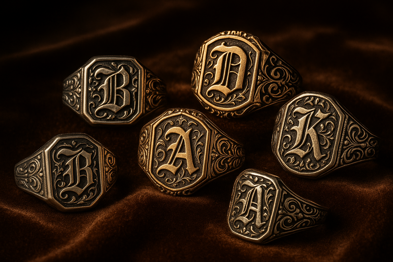 olde english initial rings